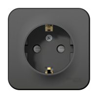 BLANCA Розетка наружная с заземлением со шторками изолированный плоский, 16А, 250В, антрацит Systeme Electric BLNRA011116