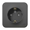 BLANCA Розетка наружная с заземлением со шторками изолированный плоский, 16А, 250В, антрацит Systeme Electric BLNRA011116