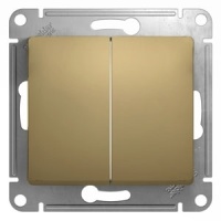 GLOSSA Переключатель двухклавишный в рамку титан схема 6 Systeme Electric GSL000465
