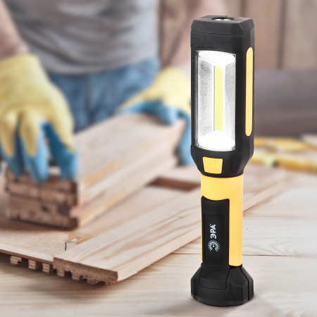 Фонарик на батарейках 3хААА, ударопрочный, крючок, складная подставка, магнитный, покрытие soft touch RB-801 Практик ЭРА Б0027823