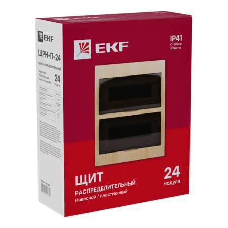pb40-n-24-light Щит распределительный навесной ЩРН-П-24 светлое дерево IP41 PROxima EKF 