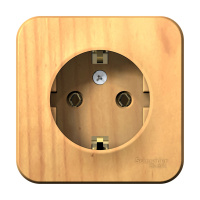 BLANCA Розетка наружная с заземлением без шторок с изолирующей пластиной, 16А, 250В, ясень Systeme Electric BLNRA010115