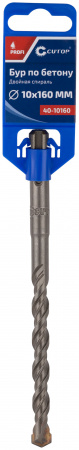 40-10160 Бур по бетону , Profi, двойная резьба, SDS-Plus, 10 х 160 мм CUTOP 