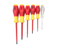 Набор отверток диэлектрических SL/PH, отвертка тестер сети, 6 шт Felo 91396198