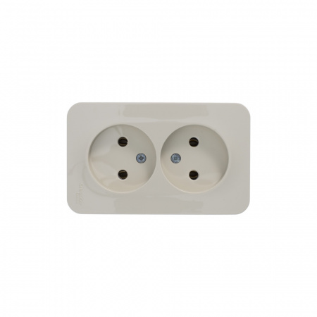 BLANCA О/У РОЗЕТКА двойная без заземл. без шт. ИЗОЛ.ПЛ., 16А, 250В, БЕЖЕВЫЙ Systeme Electric BLNRA000217