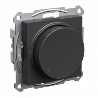 ATLASDESIGN СВЕТОРЕГУЛЯТОР (диммер) повор-нажим, LED, RC, 400Вт, мех., БАЗАЛЬТ Systeme Electric ATN001423