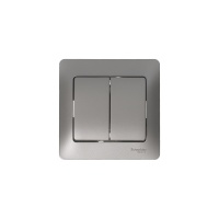 GLOSSA выключатель 2-клавишный сх.5 платина Systeme Electric GSL001251