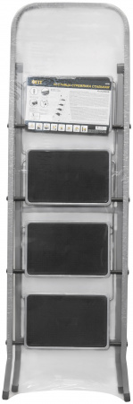 Лестница-стремянка стальная, 4 широкие ступени, Н=129 см, вес 6.25 кг FIT РОС 65383