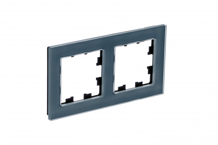 ATLASDESIGN NATURE 2-постовая РАМКА, НАТУРАЛЬНОЕ СТЕКЛО, ГРИФЕЛЬ Systeme Electric ATN360702