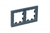 ATLASDESIGN NATURE 2-постовая РАМКА, НАТУРАЛЬНОЕ СТЕКЛО, ГРИФЕЛЬ Systeme Electric ATN360702