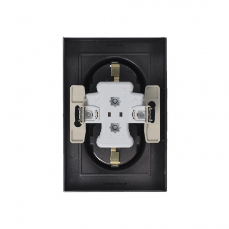 Розетка ATLASDESIGN двойная с заземлением 16А в сборе мокко Systeme Electric ATN000624