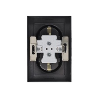 Розетка ATLASDESIGN двойная с заземлением 16А в сборе мокко Systeme Electric ATN000624