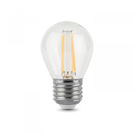 Лампа светодиодная филаментная LED 7 Вт 550 лм 2700К AC150-265В E27 шар P45 теплая  Black Filament Gauss GAUSS 105802107