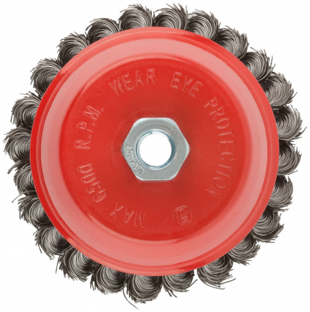 39044 Кордщетка чашечная, гайка М14, стальная витая проволока 125 мм КУРС 