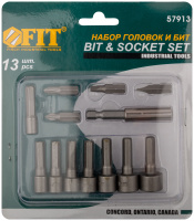 Набор бит и головок 13 шт FIT 57913