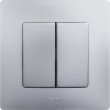ETIKA Выключатель двухклавишный автоматические клеммы 10 AX 250 В алюминий Legrand/Daccord 672402