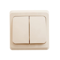ЭТЮД Выключатель двухклавишный скрытый с подсветкой бежевый сх.5 Systeme Electric BC10-006K