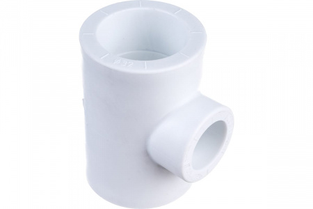 Тройник полипропиленовый PPR переходной 32х20х32мм белый Политэк 9300322032