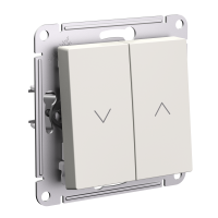ATLASDESIGN 2-клавишный ВЫКЛЮЧАТЕЛЬ ЖАЛЮЗИ, 10А, мех., БЕЖЕВЫЙ Systeme Electric ATN000219