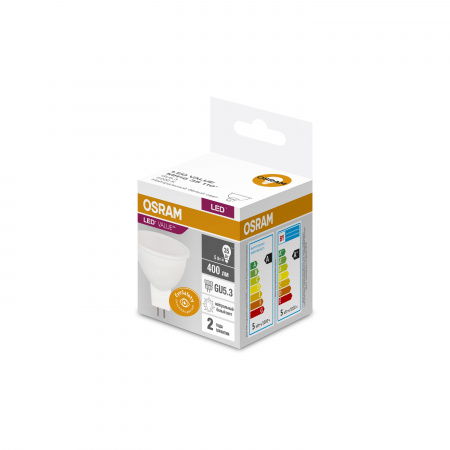 Лампа светодиодная LED 5 Вт GU5.3 4000К 400Лм спот 220 В (замена 35Вт) OSRAM LEDVANCE 4058075582422
