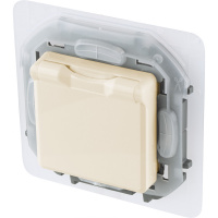 Розетка 2К+З IP 44 с откидной крышкой и шторками немецкий стандарт 16 А 250 В~ INSPIRIA слоновая кость Legrand/Daccord 673741
