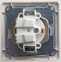 Розетка GLOSSA с заземлением перламутр в сборе Systeme Electric GSL000642