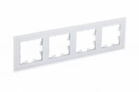 Рамка четырехпостовая ATLASDESIGN NATURE, МАТОВОЕ СТЕКЛО БЕЛЫЙ Systeme Electric ATN330104