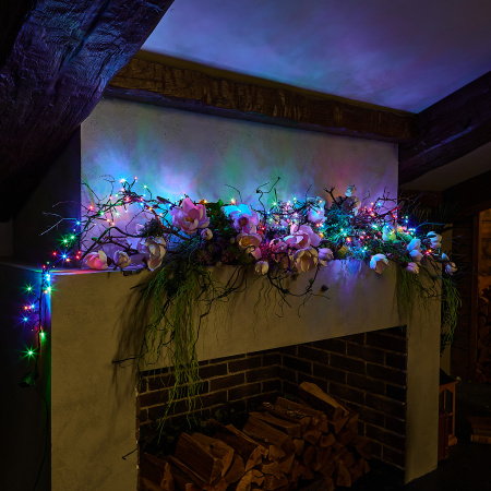 Гирлянда светодиодная с контроллером Фейерверк 3м 200 светодиодов Разноцветный свет Провод зеленый ULD-S0300-200/DGA MULTI IP20 FIRECRACKER Uniel UL-00005475