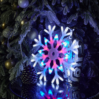 Фигура светодиодная Снежинка 40х40см Подвесная 48 светодиодов Красный синий Провод прозрачный ULD-H4040-048/DTA MULTI IP20 SNOWFLAKE Uniel UL-00001403