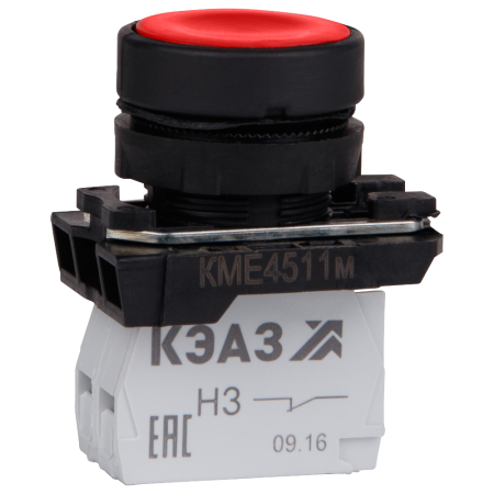 248248 Кнопка КМЕ4511м-красный-1но+1нз-цилиндр-IP54 КЭАЗ 