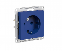 ATLASDESIGN РОЗЕТКА с заземлением, 16А, механизм, АКВАМАРИН Systeme Electric ATN001143