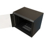 Шкаф настенный 19-дюймовый 19'' 12U 650х600х450мм стеклянная дверь с перфорацией ручка с замком черный RAL 9004 WRline'' WRLine WR-TW-1245-GP-RAL9004 520245