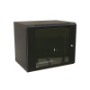 Шкаф настенный 19-дюймовый 19'' 12U 650х600х450мм стеклянная дверь с перфорацией ручка с замком черный RAL 9004 WRline'' WRLine WR-TW-1245-GP-RAL9004 520245