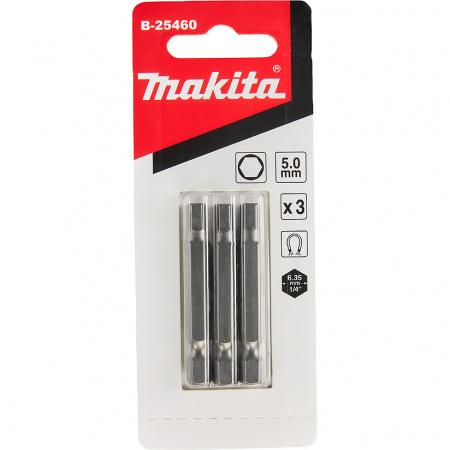 Насадка бита HEX5.0, 50 мм, E-form (MZ), 3 шт. Makita B-25460