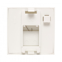 Вставка розеточная TERACOM PRO 45х45мм формат Mosaic на 1 модуль Keystone со шторкой и маркером белая EKF TRP-INS-MOS-2M1P-WH
