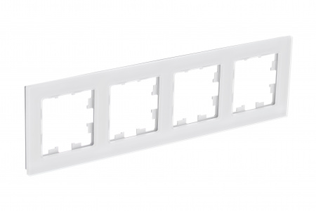 ATLASDESIGN NATURE 4-постовая РАМКА, НАТУРАЛЬНОЕ СТЕКЛО, БЕЛЫЙ Systeme Electric ATN360104