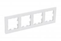 ATLASDESIGN NATURE 4-постовая РАМКА, НАТУРАЛЬНОЕ СТЕКЛО, БЕЛЫЙ Systeme Electric ATN360104