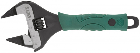 70201 Ключ разводной ''Карат'', CrV, обточенные узкие губки, шкала, увелич.захват, прорезин.ручка 150 мм ( 34 мм ) FIT 