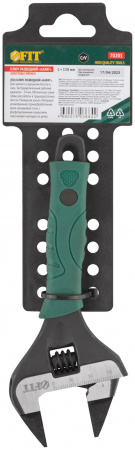 70201 Ключ разводной ''Карат'', CrV, обточенные узкие губки, шкала, увелич.захват, прорезин.ручка 150 мм ( 34 мм ) FIT 
