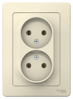 BLANCA скрытой установки розетка двойная без заземления без шторок, 16А, 250В, молочный Systeme Electric BLNRS000022