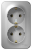 Розетка BLANCA наружная двойная, с заземлением, без шторок, с изолирующей пластиной, 16А, 250В, алюминий Systeme Electric BLNRA010213