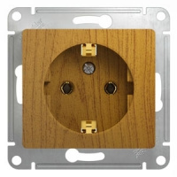GLOSSA Розетка с заземлением в рамку дуб Systeme Electric GSL000543