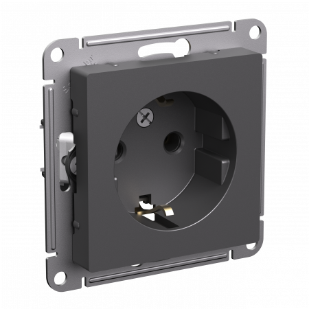 ATLASDESIGN РОЗЕТКА с заземлением, 16А, механизм, БАЗАЛЬТ Systeme Electric ATN001443