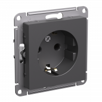 ATLASDESIGN РОЗЕТКА с заземлением, 16А, механизм, БАЗАЛЬТ Systeme Electric ATN001443