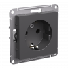 ATLASDESIGN РОЗЕТКА с заземлением, 16А, механизм, БАЗАЛЬТ Systeme Electric ATN001443