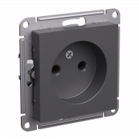 ATLASDESIGN РОЗЕТКА без заземления без шторок, 16А, механизм, БАЗАЛЬТ Systeme Electric ATN001441