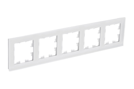 ATLASDESIGN NATURE 5-постовая РАМКА, НАТУРАЛЬНОЕ СТЕКЛО, БЕЛЫЙ Systeme Electric ATN360105