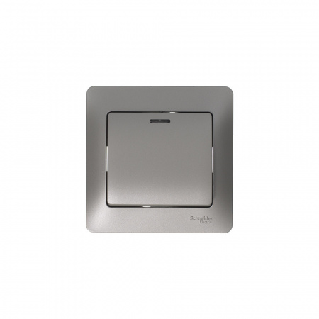 Выключатель одноклавишный, с подсветкой, механизм схема 1а, платина Systeme Electric GSL001213