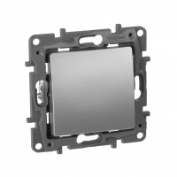 ETIKA Переключатель одноклавишный алюминий автоматические зажимы 10AX Legrand 672405