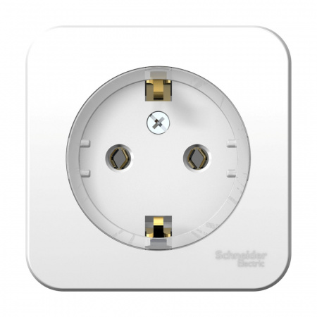 Розетка BLANCA наружная, с заземлением, без шторок, (тонкая), с изолирующей пластиной 16А, 250В, белый Systeme Electric BLNRA110111